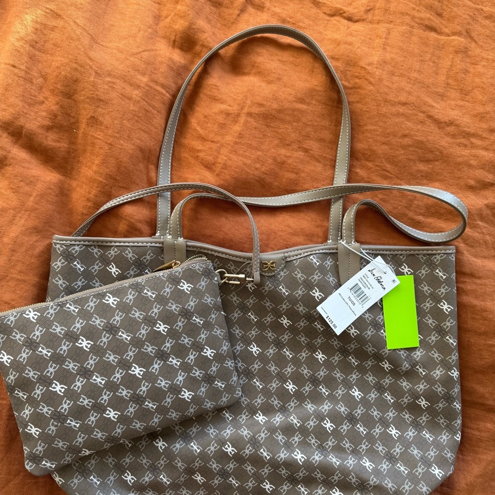 Sam Edelman shoulder tote bag with detachable pouch, NWT - Picture 2 of 7